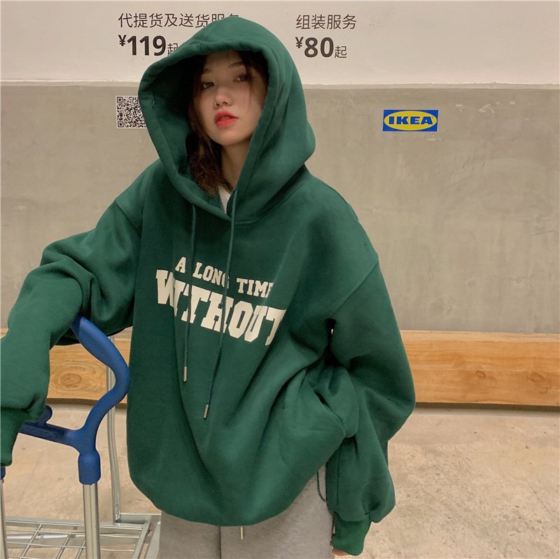 Cozy Korean-Style Velvet Hoodie for Women