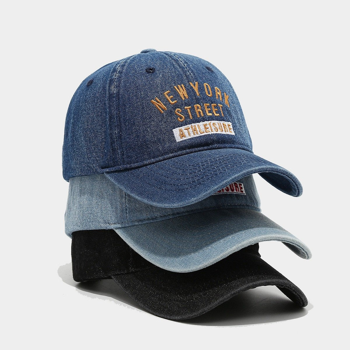 Retro Denim Letter Cap - Sun Protection for Spring & Summer