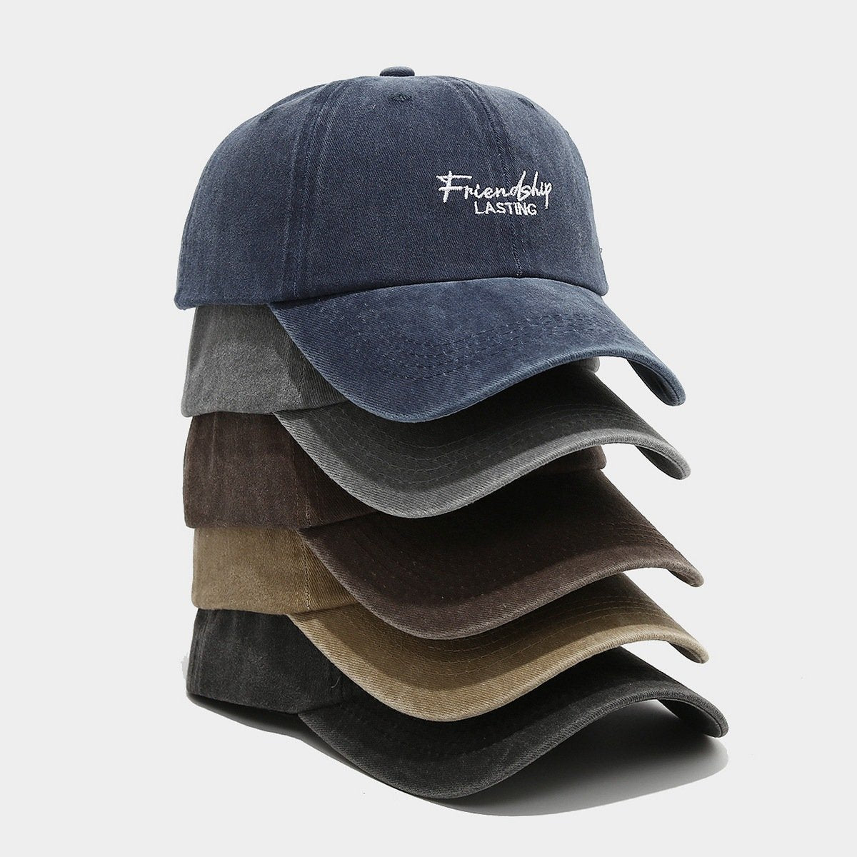Adjustable Retro Distressed Peaked Cap for Women