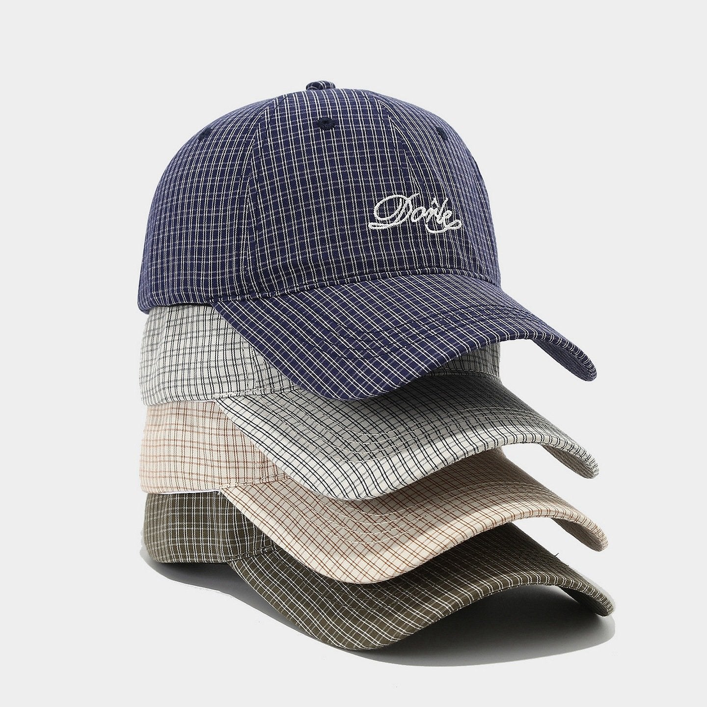 Plaid Peaked Cap Couple Sun Hat - Summer Sun Protection