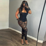 Sexy Sheer Cutout Jumpsuit for Women