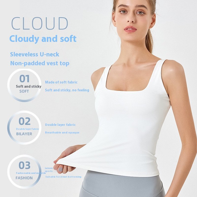 Double-Layer Cloud Soft Fitness Vest for Women