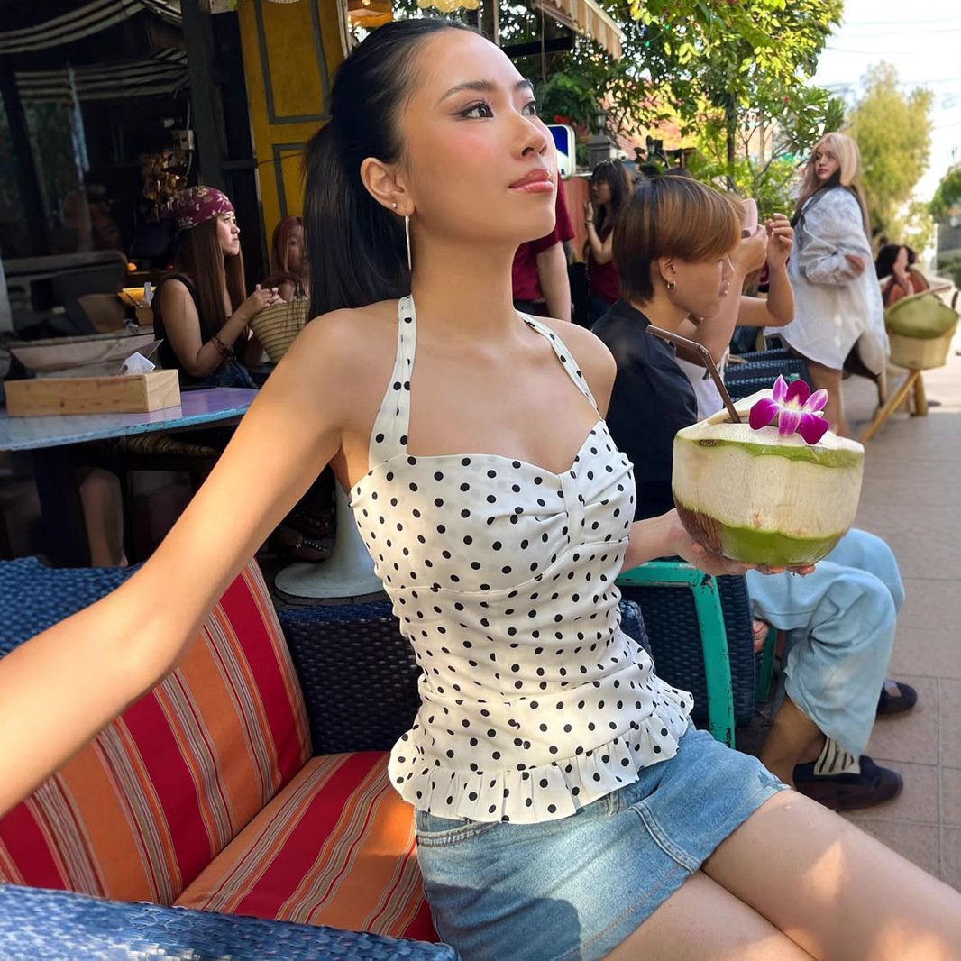 Polka Dot Halter Tube Top Vest Camisole