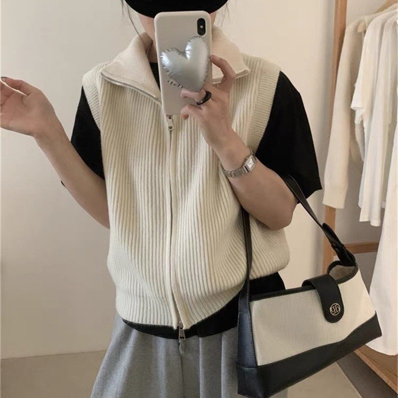 Cozy Turtleneck Cardigan Vest for Women