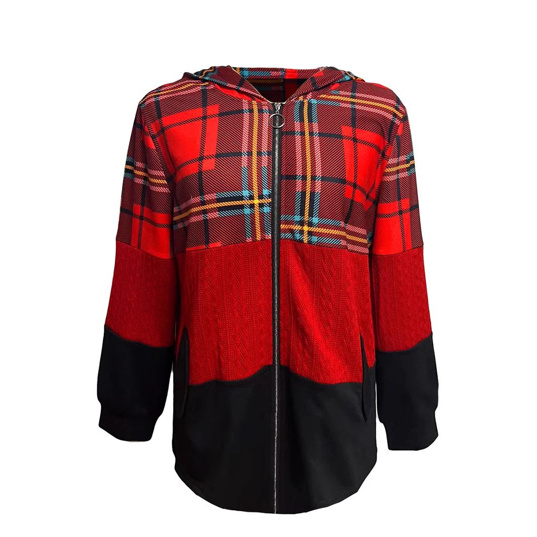 Cozy Patchwork Hooded Jacket for Women