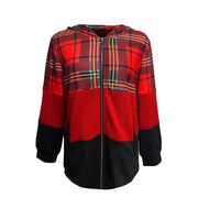 Cozy Patchwork Hooded Jacket for Women