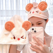 Stay Stylish & Dry with Coral Fleece Hair Dryer Hat
