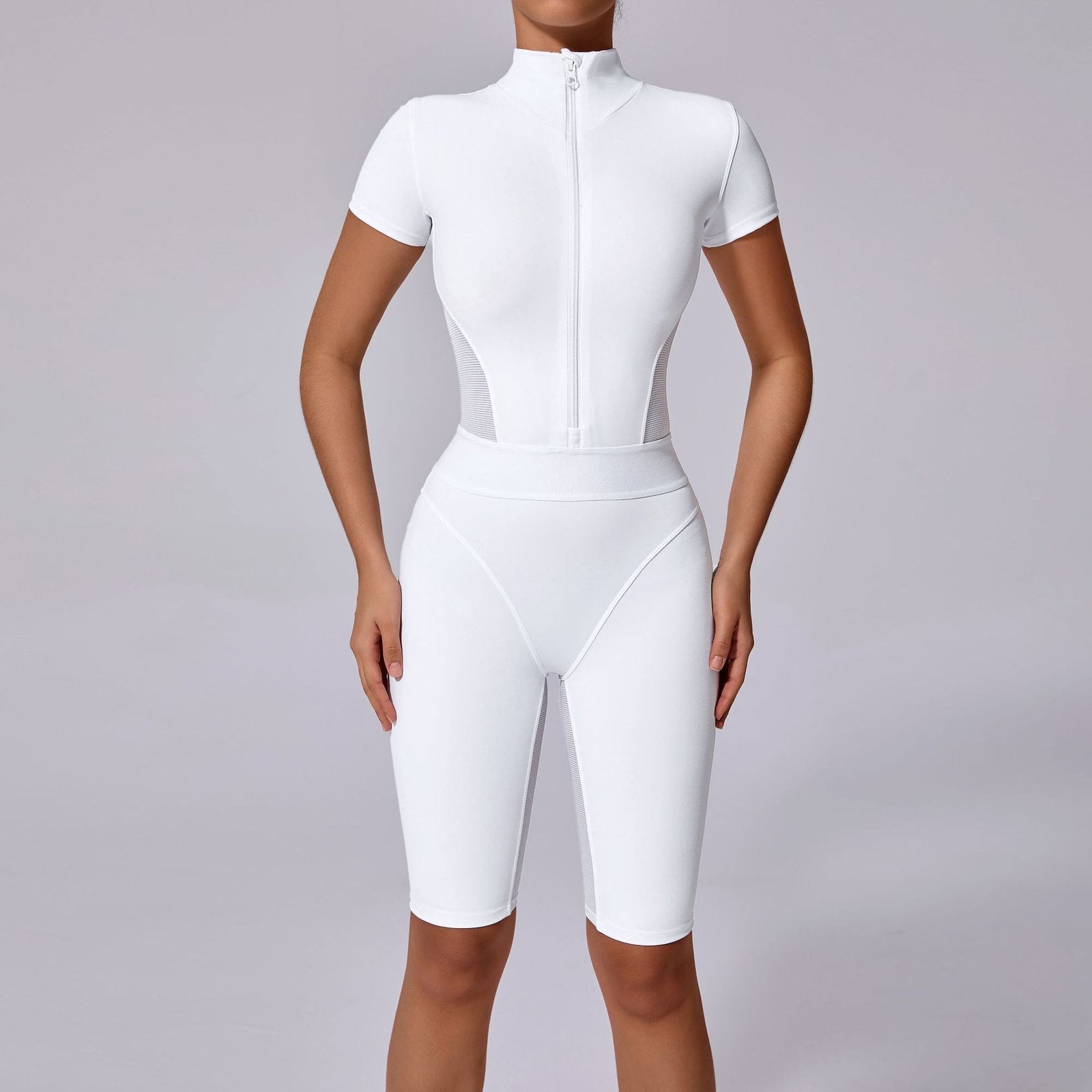 Women's Yoga Jumpsuit with Zipper Closure