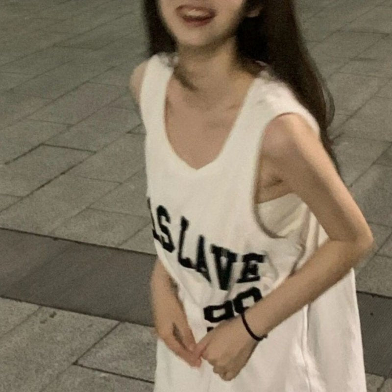 Vintage-Style Loose Fit Sports Vest for Women