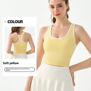 High-Waisted Yoga Bra for Women, Color Block Workout Top