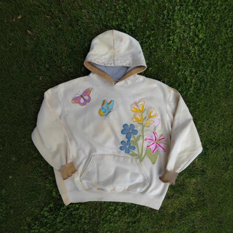 Cozy Floral Butterfly Sweater for Women