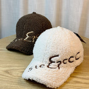Winter Warm Lamb Fur Embroidered Cap for Women