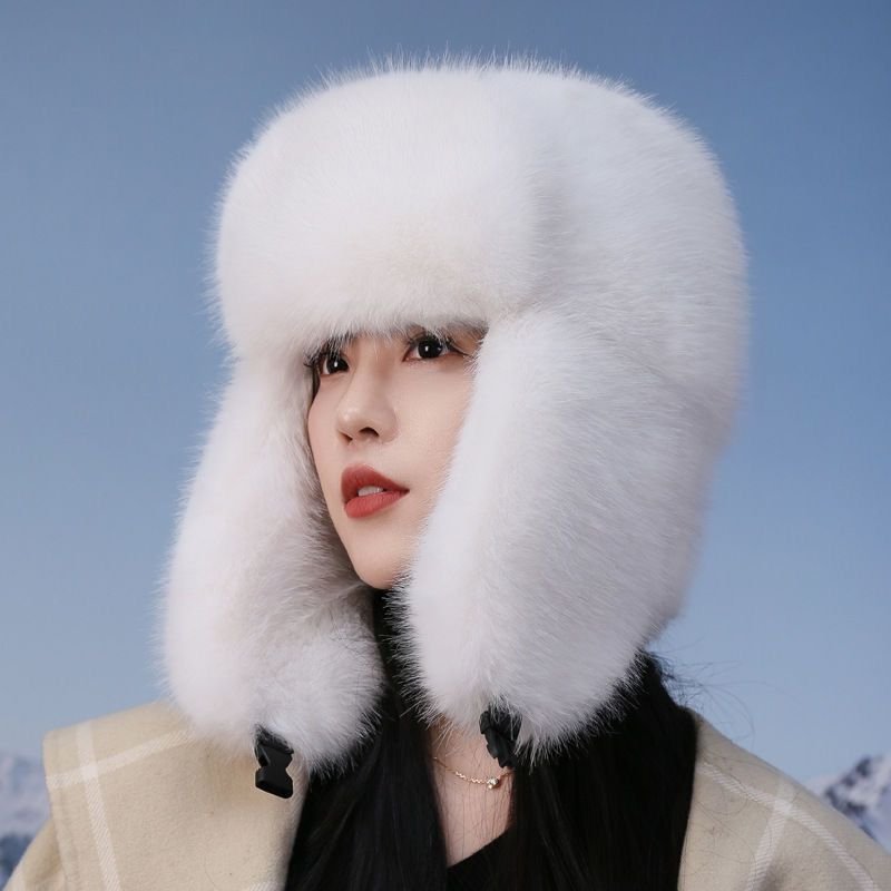 Warm Ushanka Fur Cap for Women