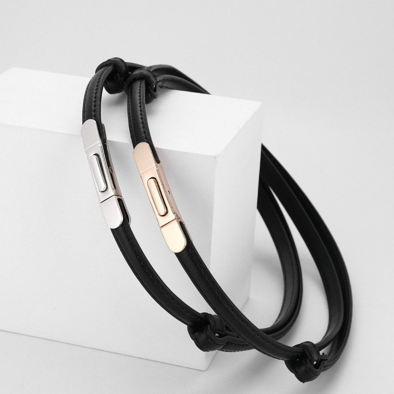 Genuine Leather Thin Waist Belt for Women