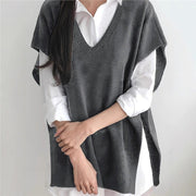 Plus Size V-Neck Sweater Vest for Women