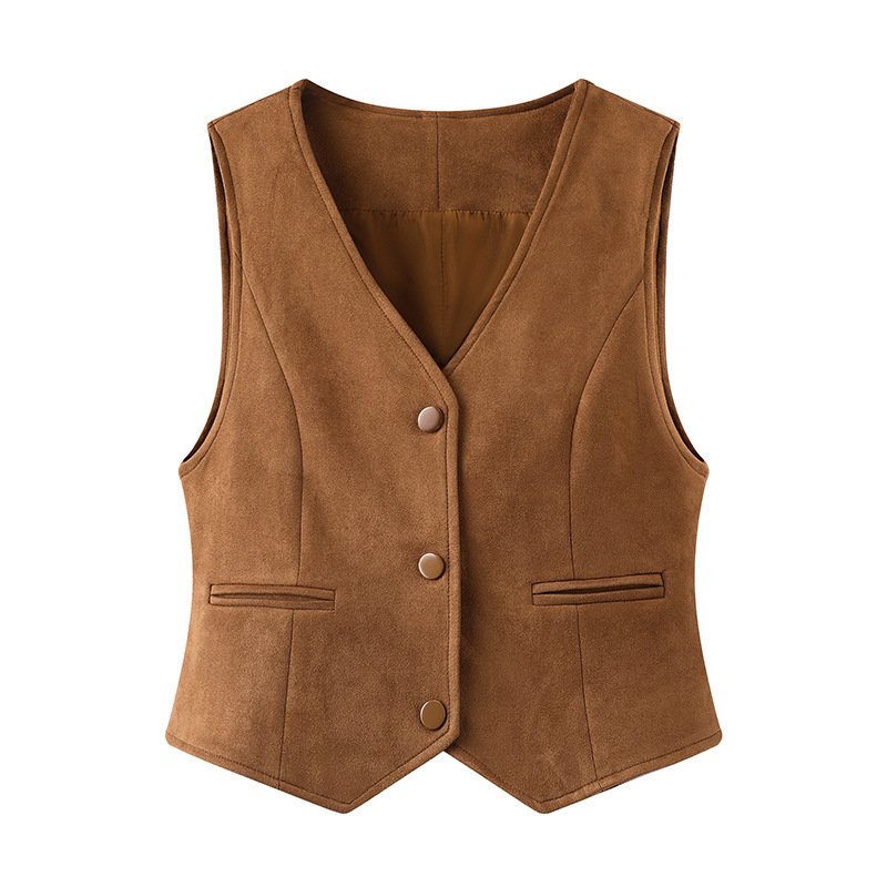 Women's Suede Vest for Spring