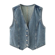 Women's Denim Blue Casual Short Coat