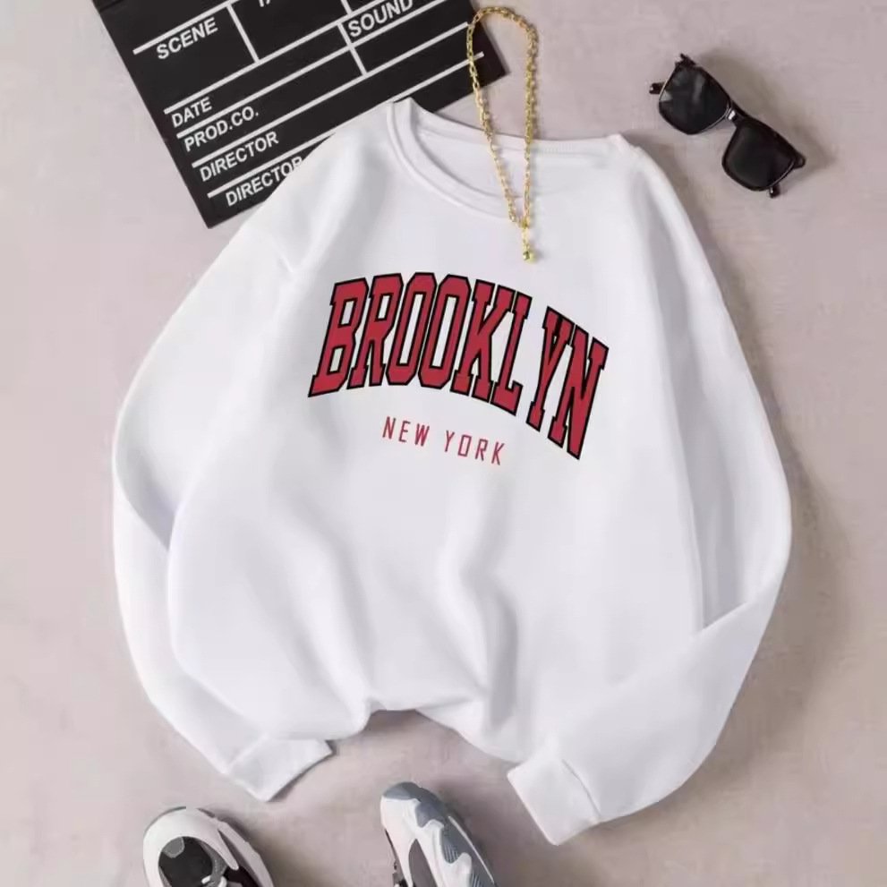Trendy Crew Neck Sweatshirt for Women