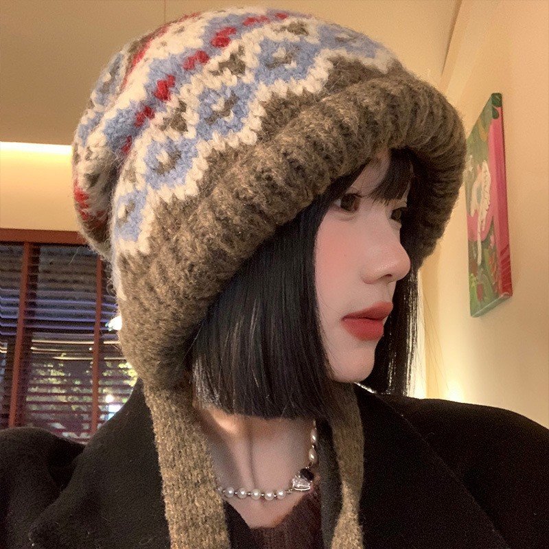 Warm Winter Wool Ear Protection Hat for Women
