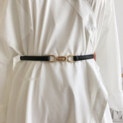 Fine Buckle Belt for Women, Thin Imitation Leather with Alloy Buckle