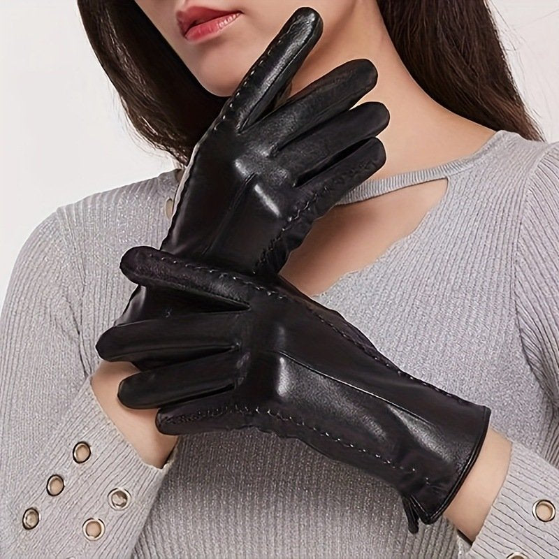 Personalized Genuine Leather Touch Screen Gloves for Women