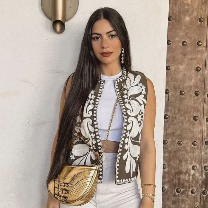 Elegant Sleeveless Embroidered Vest for Women