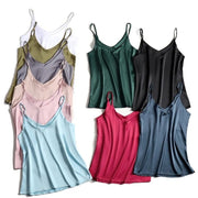 White Women's V-Neck Camisole Bras for Everyday Wear