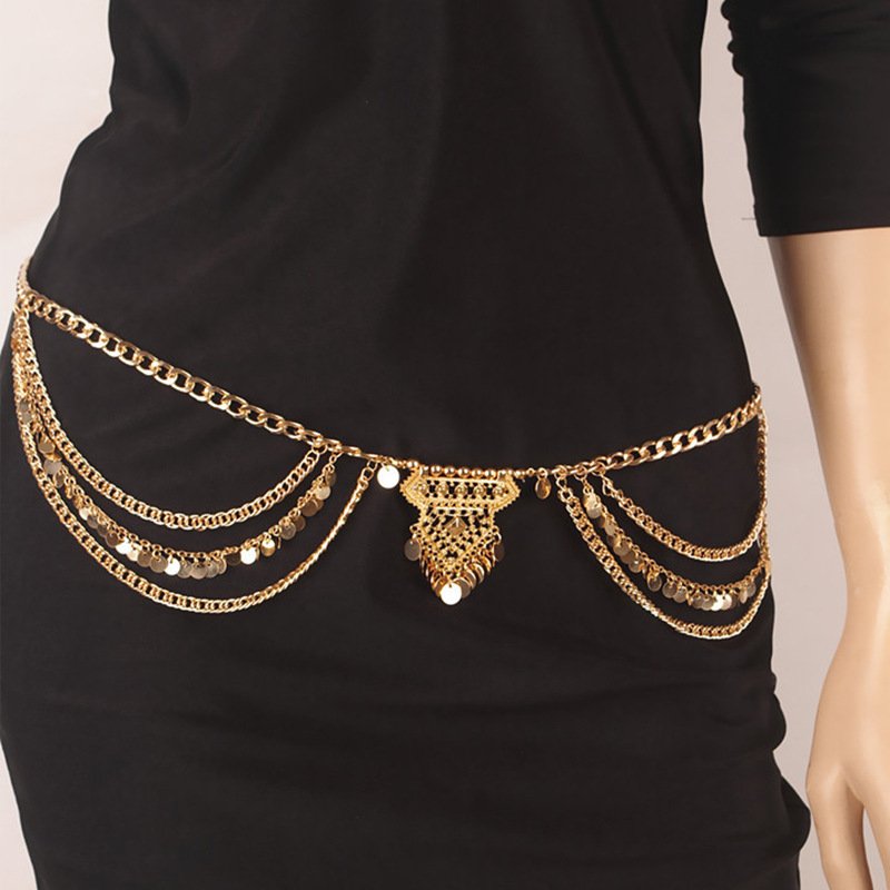 Gold Silver Tassel Waist Chain Belt