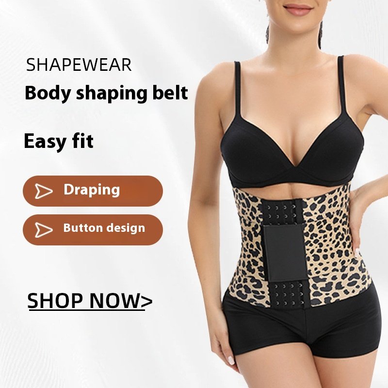 Leopard Print Waist Trainer Belt for Fitness