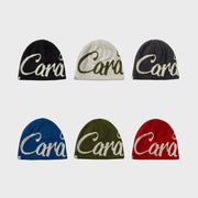 Double-Sided Jacquard Letter Knit Hat for Women
