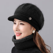 Autumn Winter Women's Rabbit Fur Knitted Beanie Hat