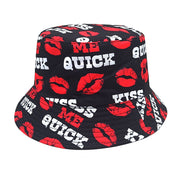 Summer Retro Lip Pattern Bucket Hat for Women