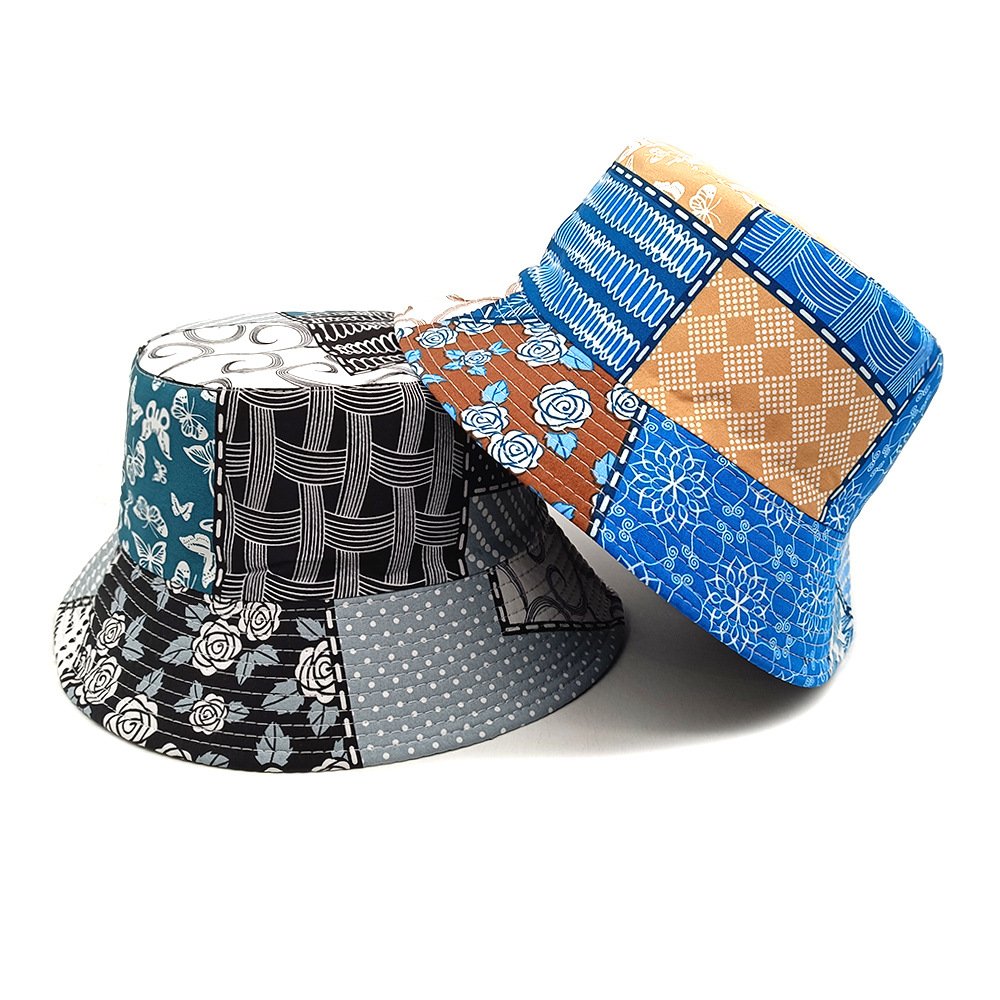 Retro Geometric Bucket Hat for Women