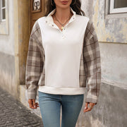 Retro Plaid Loose Fit Sweater for Women