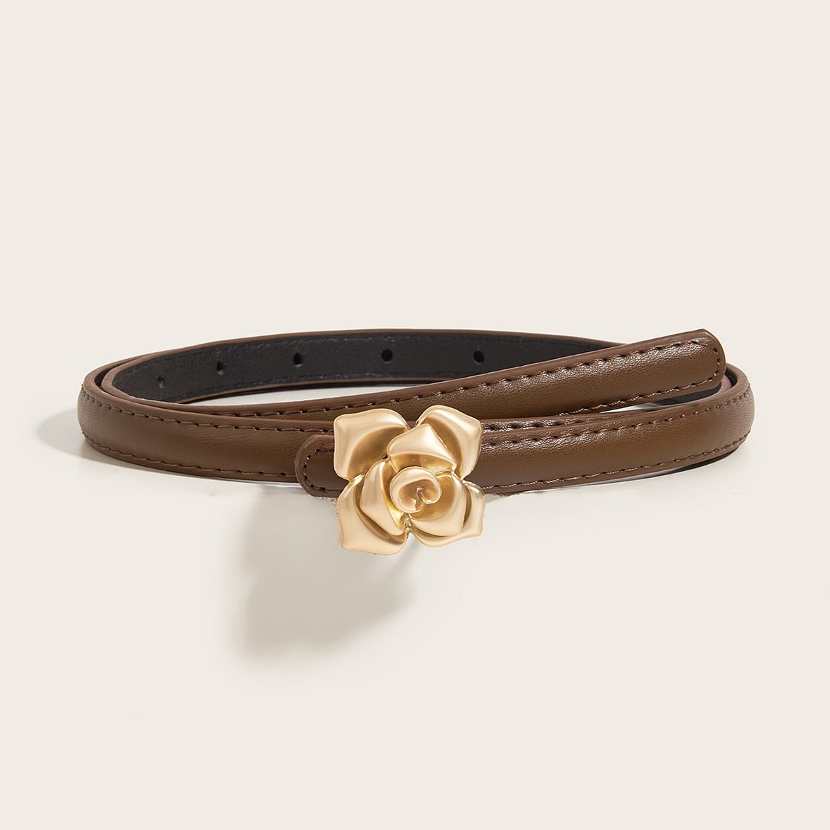 Retro Belt with 3D Flower Design