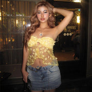 Sequined Backless Tube Top Vest for Women