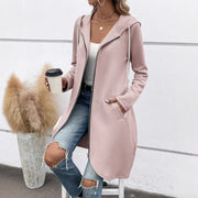 Velvet Lining Zip Hoodie for Women, Casual Japanese Style