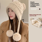 Warm Rabbit Fur Ear Protection Hat for Women