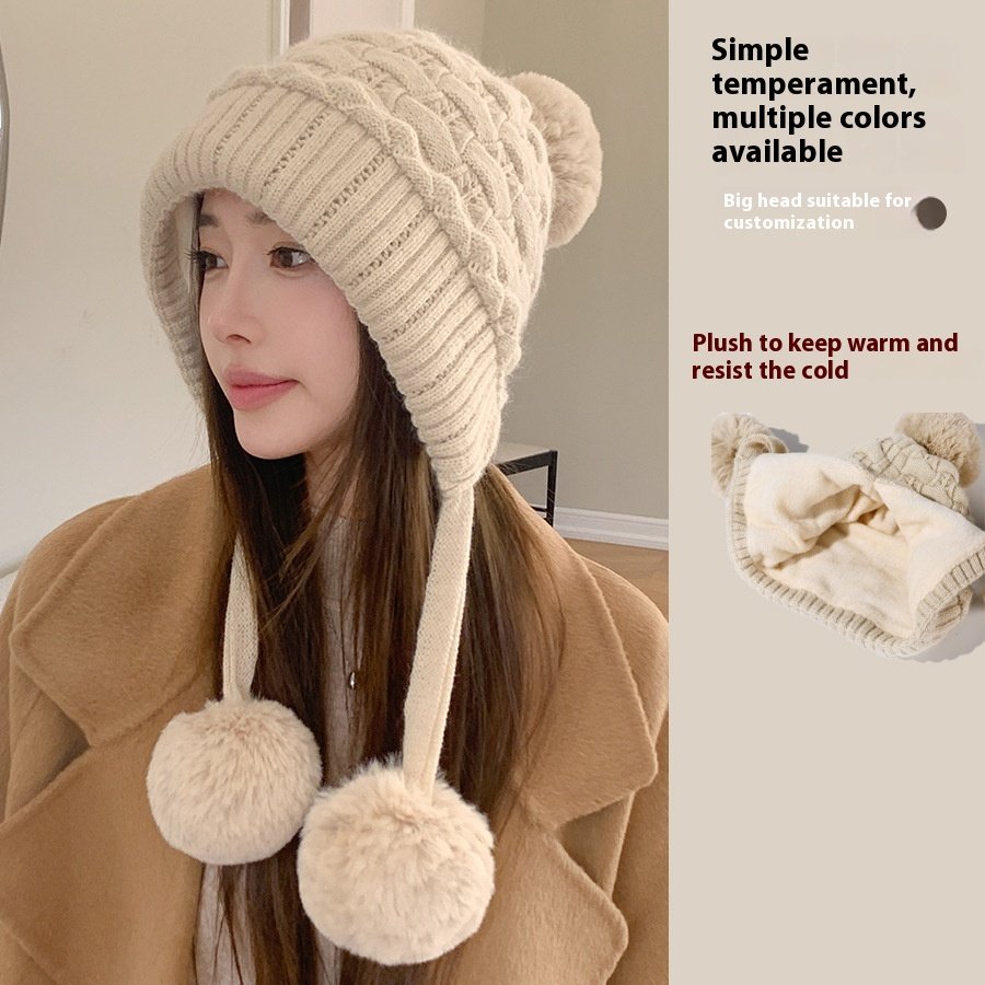 Warm Rabbit Fur Ear Protection Hat for Women