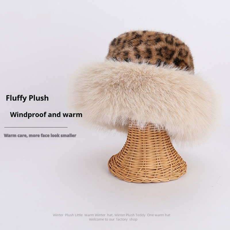 Warm Leopard Print Cap for Women - Thickened Cold Protection