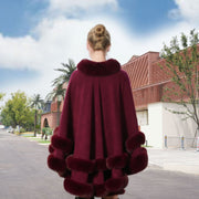 Elegant Plus Size Fur Shawl Cloak Wrap