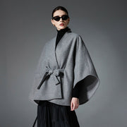 Double-Faced Woolen Belt Shawl for Women