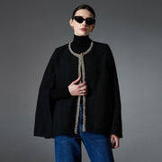 Warm Gold Silk Mid-Length Shawl for Women