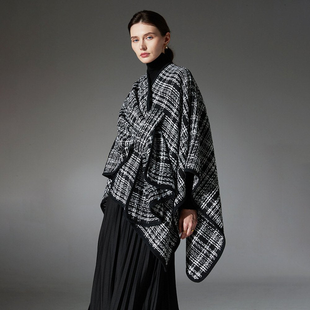 Stay Warm in Style with Classic Plaid Shawl