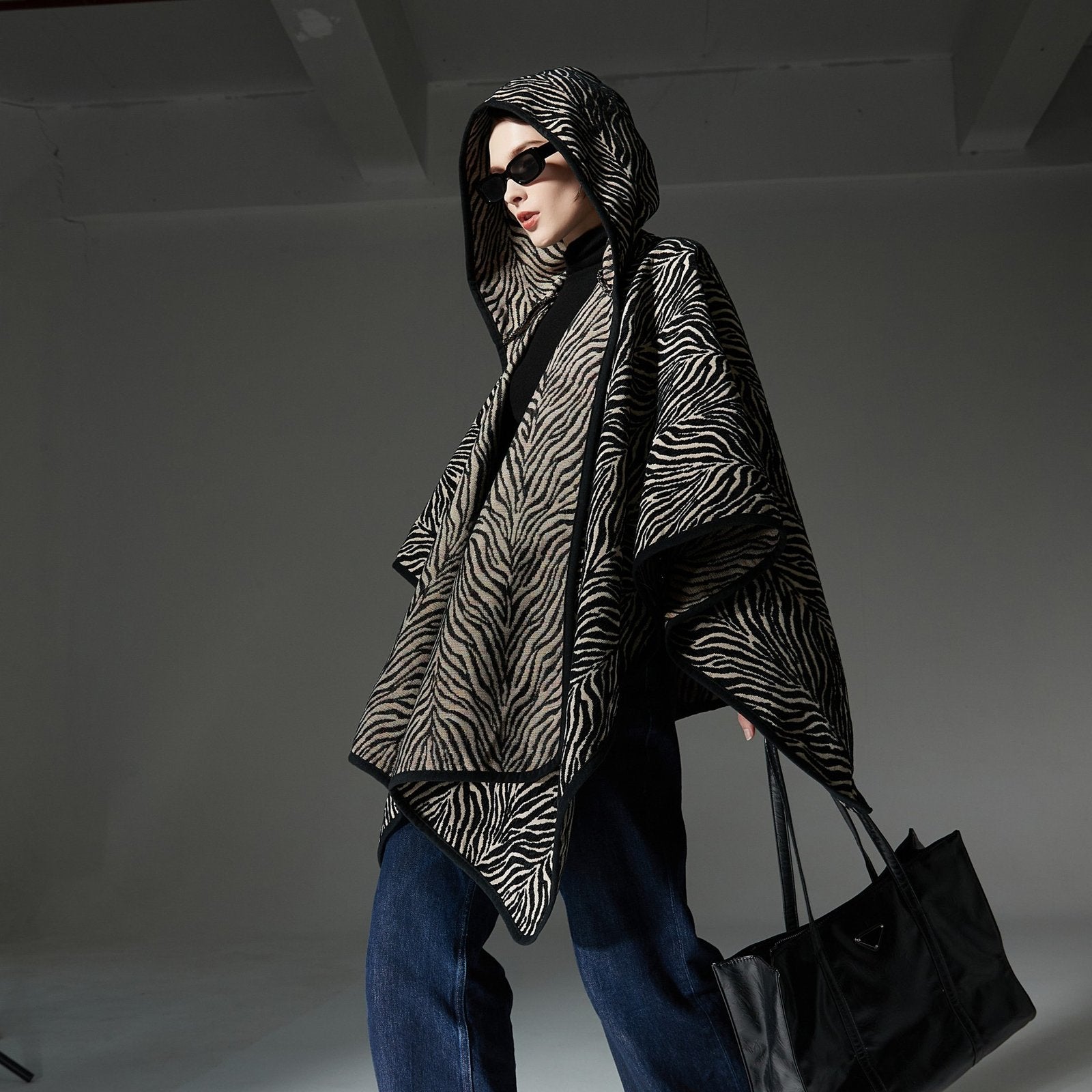 Floral Hooded Shawl for Women - Stay Warm in Style