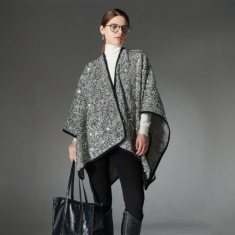 Silver Paillette Shawl