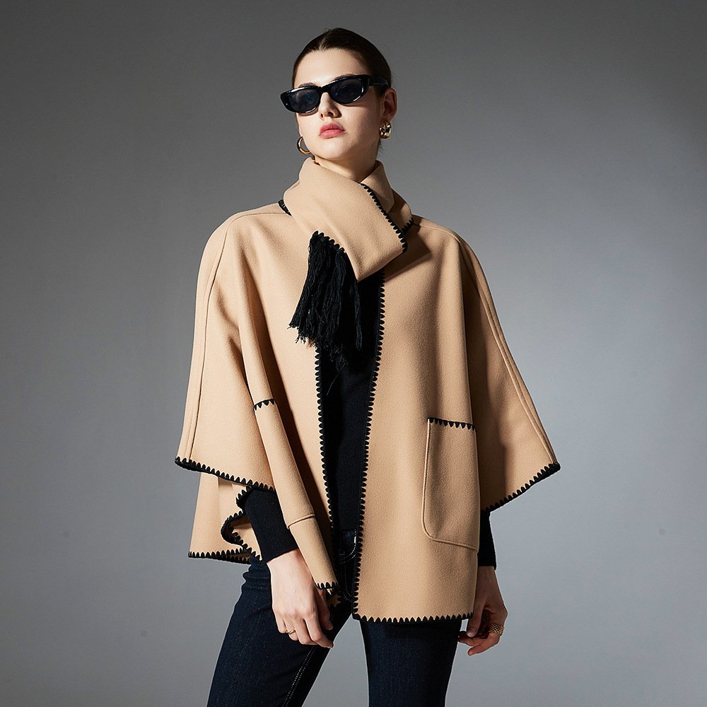 Warm Autumn & Winter Camel Pocket Shawl Scarf