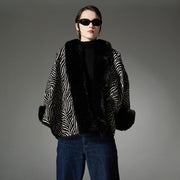 Cozy Autumn Winter Shawl with Fur Collar