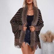 Cozy Striped Shawl Cape