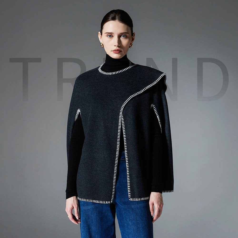 Warm Woolen Cape Shawl